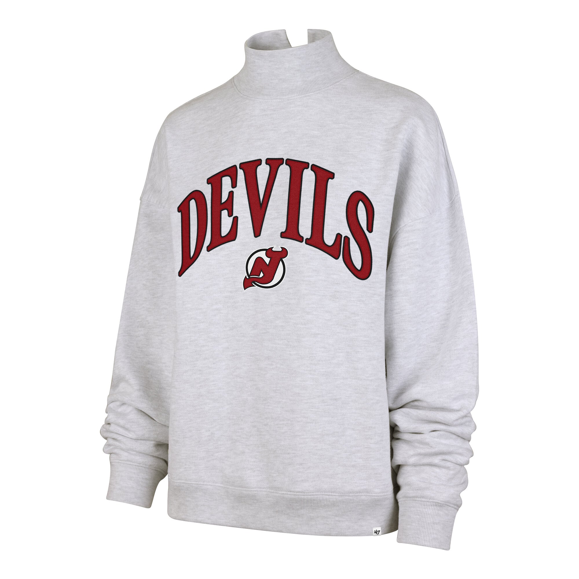 Women's '47 Gray New Jersey Devils Vantage Mock Neck Fleece Sweatshirt