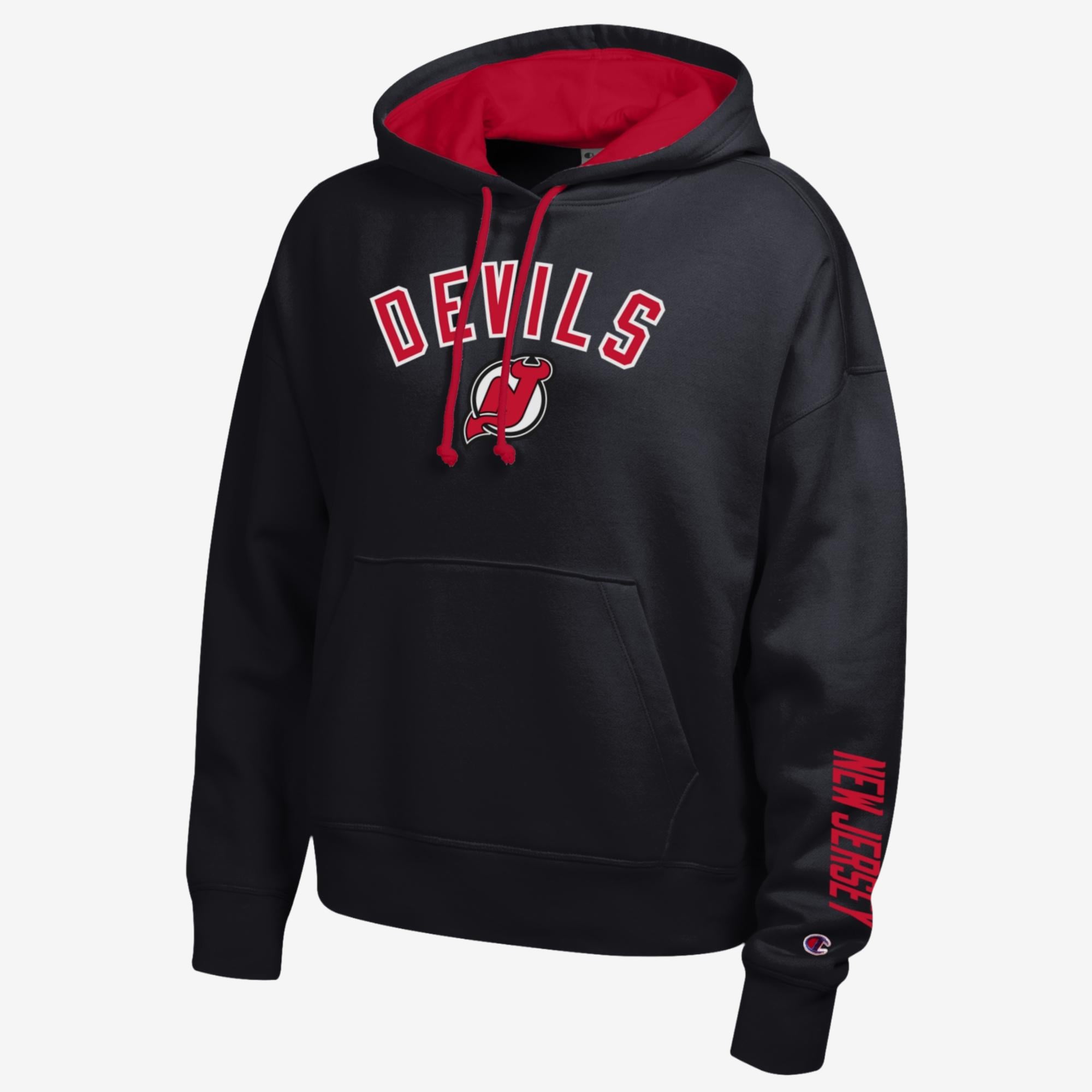 Sweat à capuche noir Champion New Jersey Devils pour femmes