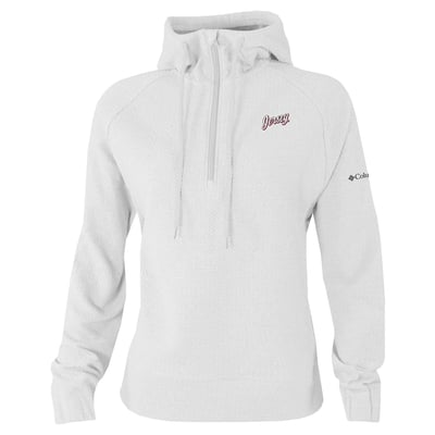 New Jersey Devils Columbia Women's Half-Zip Swingcraft Tri-Blend Hoodie - White
