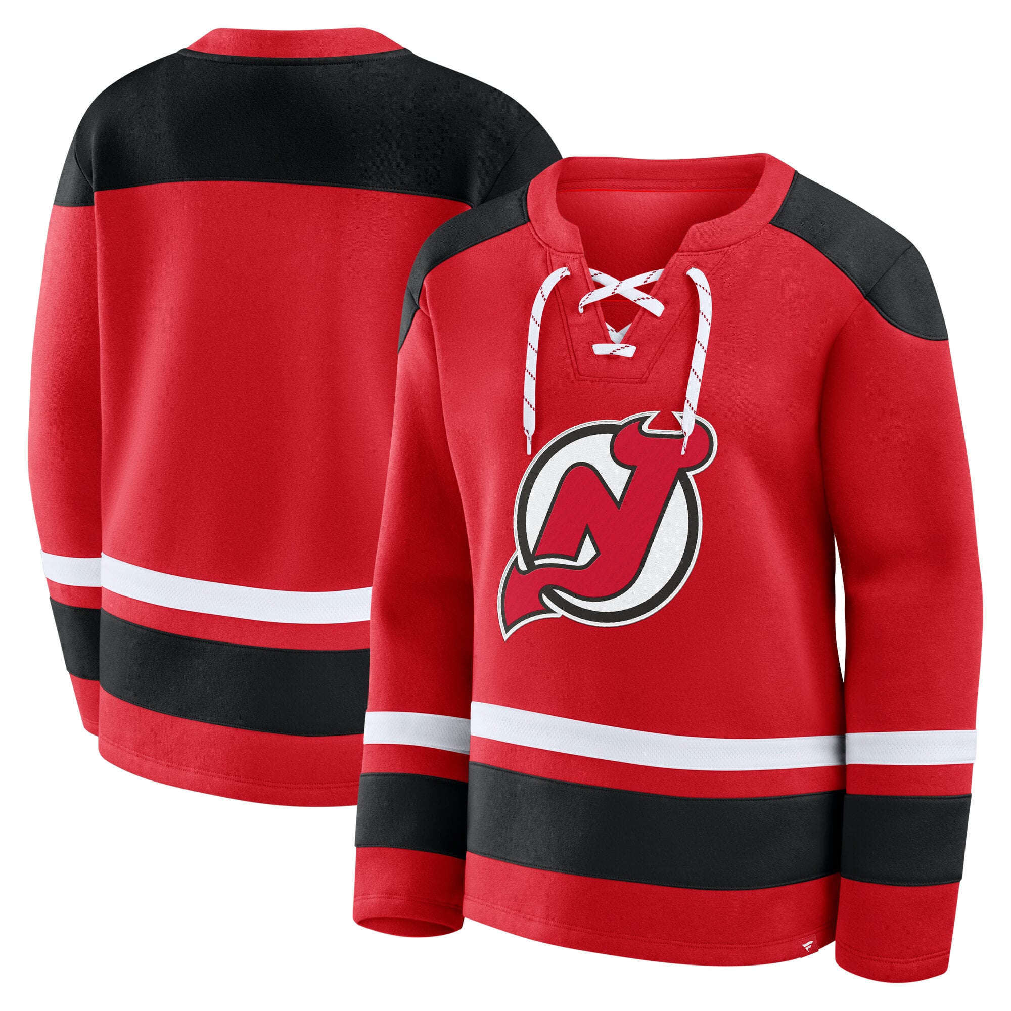 Sweat-shirt à manches longues et lacets rouge New Jersey Devils Icing de Fanatics Athletic pour femme