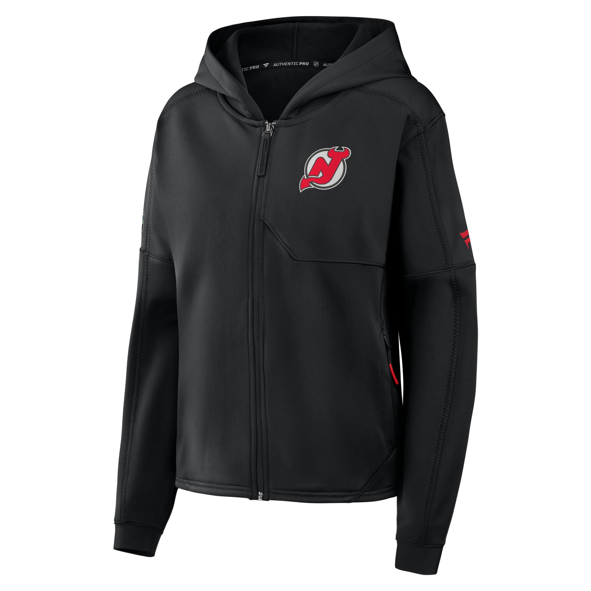 Women's Fanatics Black New Jersey Devils Authentic Pro Rink Full-Zip Hoodie