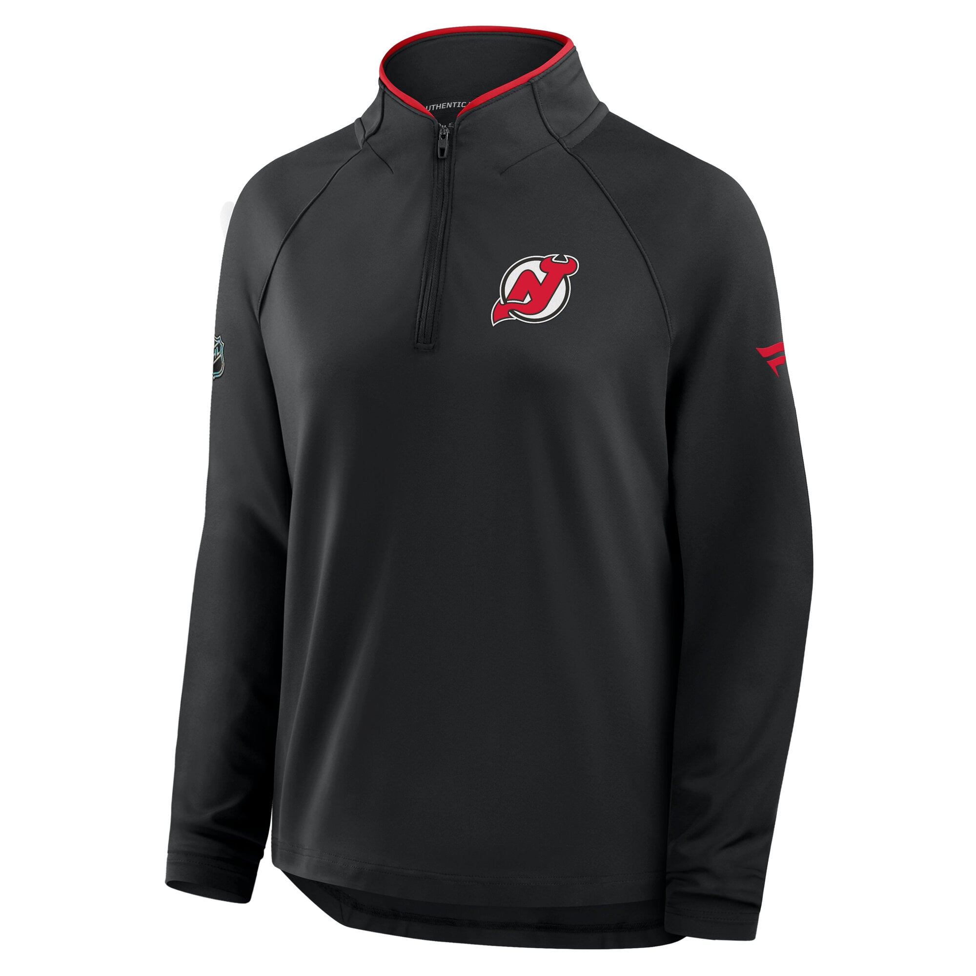 Women's Fanatics Black New Jersey Devils Authentic Pro Rink Lightweight Quarter-Zip Pullover