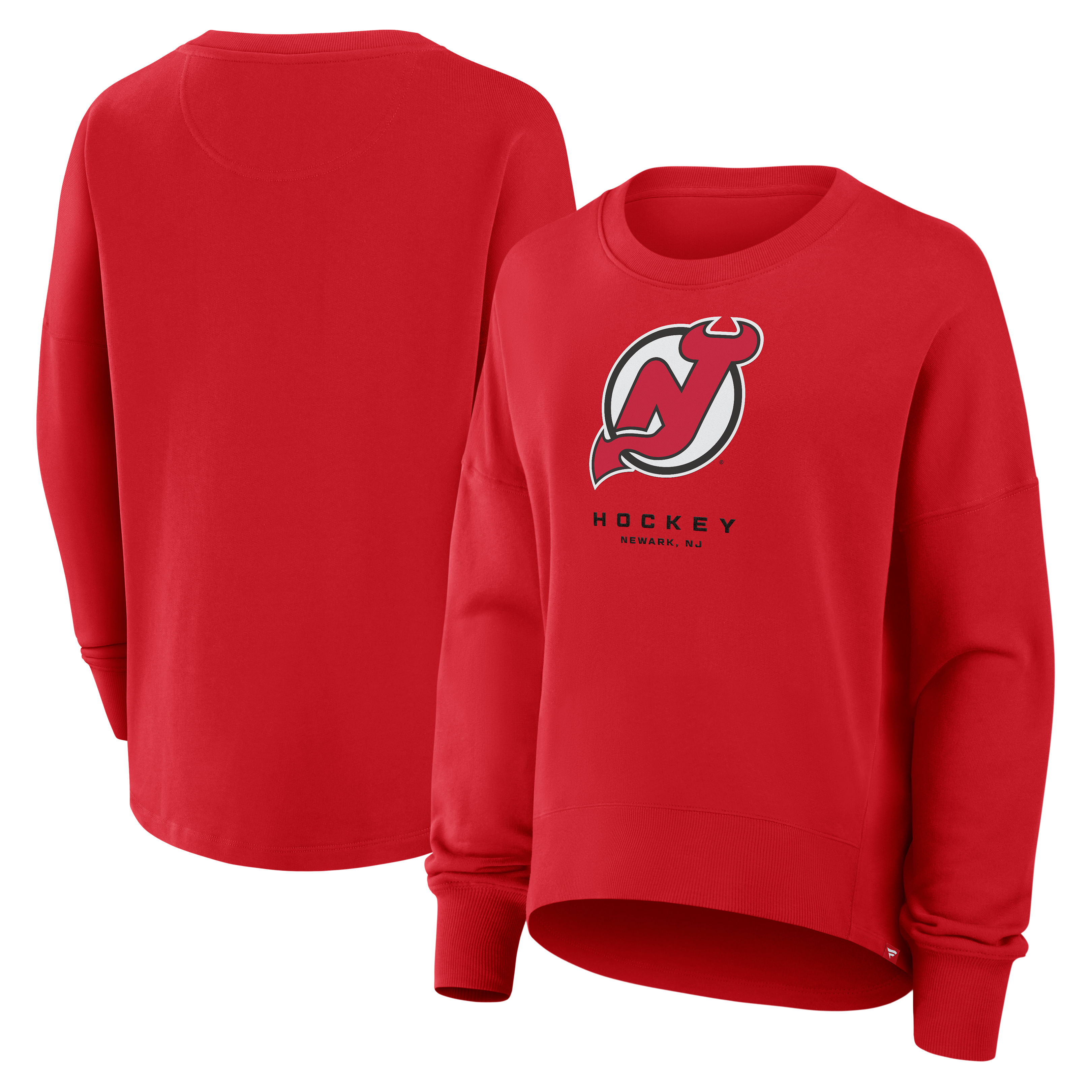 Women's Fanatics Red New Jersey Devils Oversized Breakaway Sweatshirt