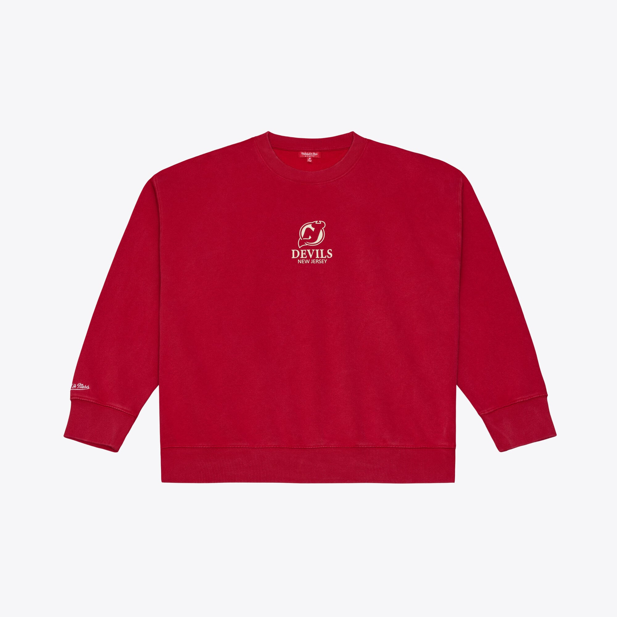 Women's Mitchell & Ness Red New Jersey Devils Core Essentials Sweatshirt