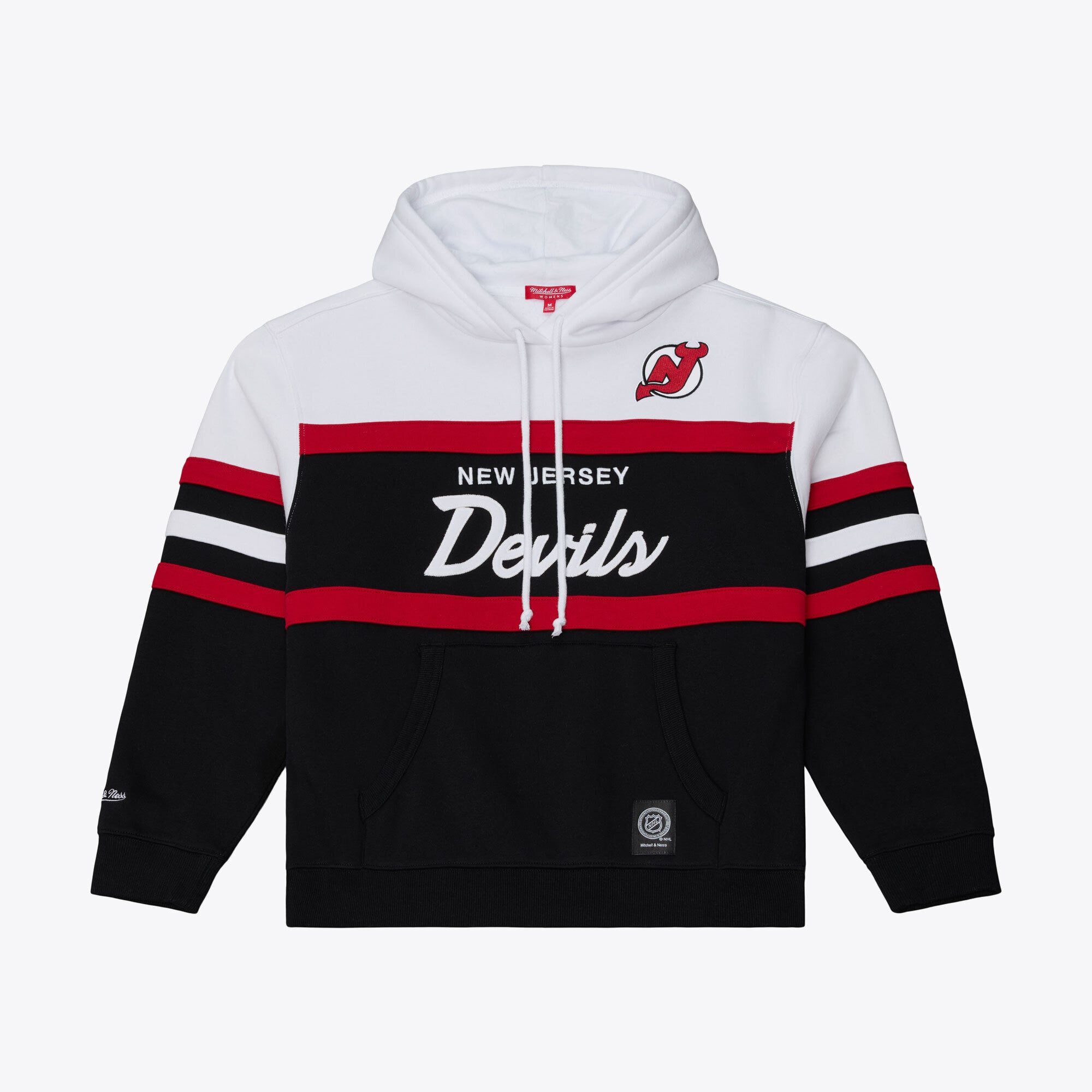 Women's Mitchell & Ness  White/Black New Jersey Devils Head Coach Hoodie