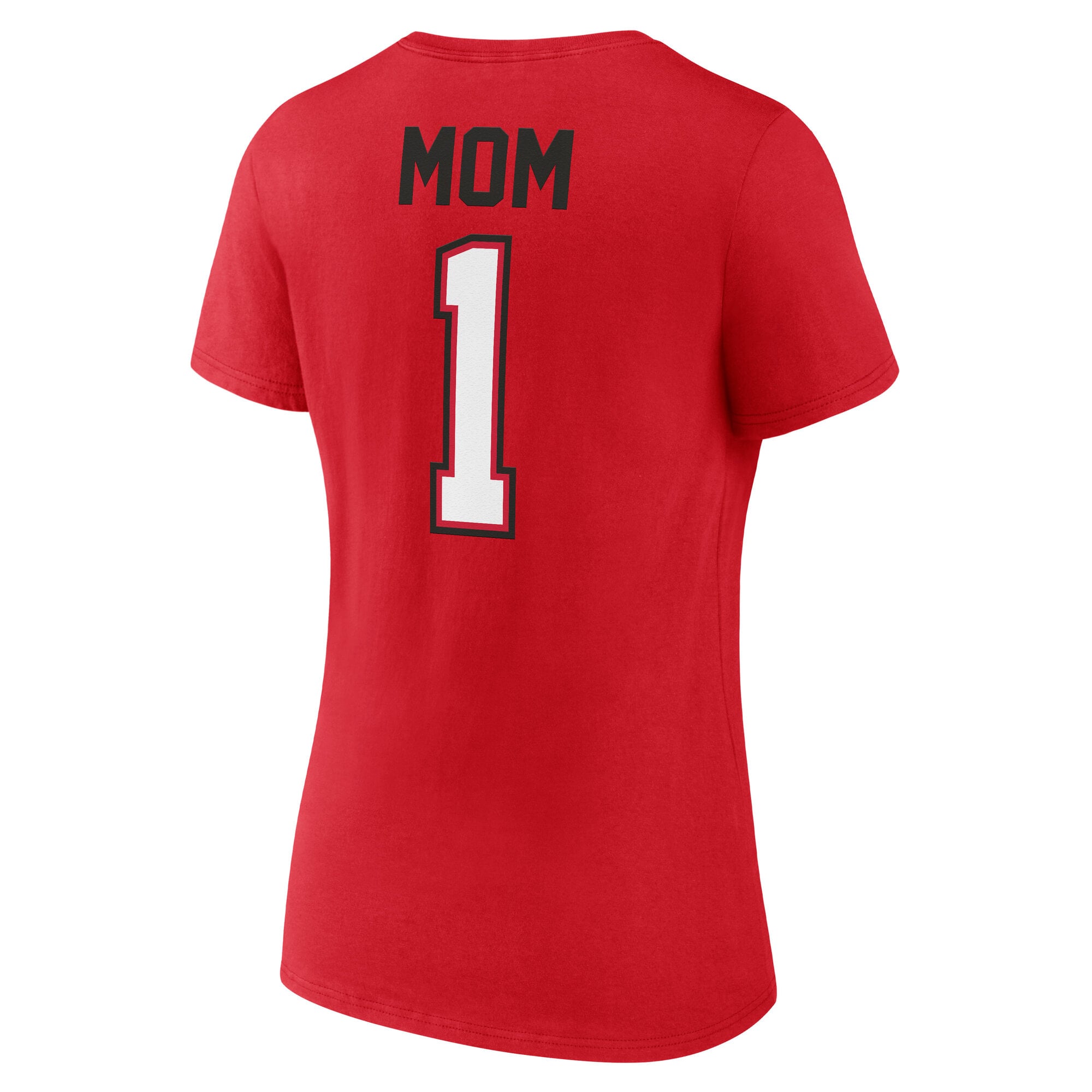 T-shirt rouge à col en V pour femme, motif New Jersey Devils, spécial fête des mères