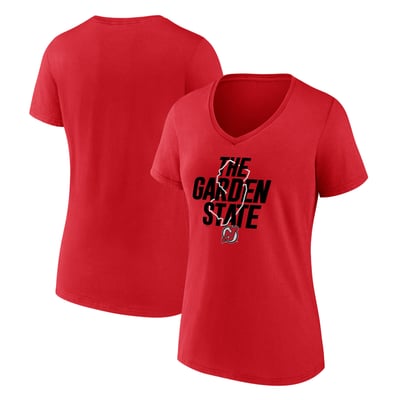  New Jersey Devils Women's Native V-Neck T-Shirt - Red