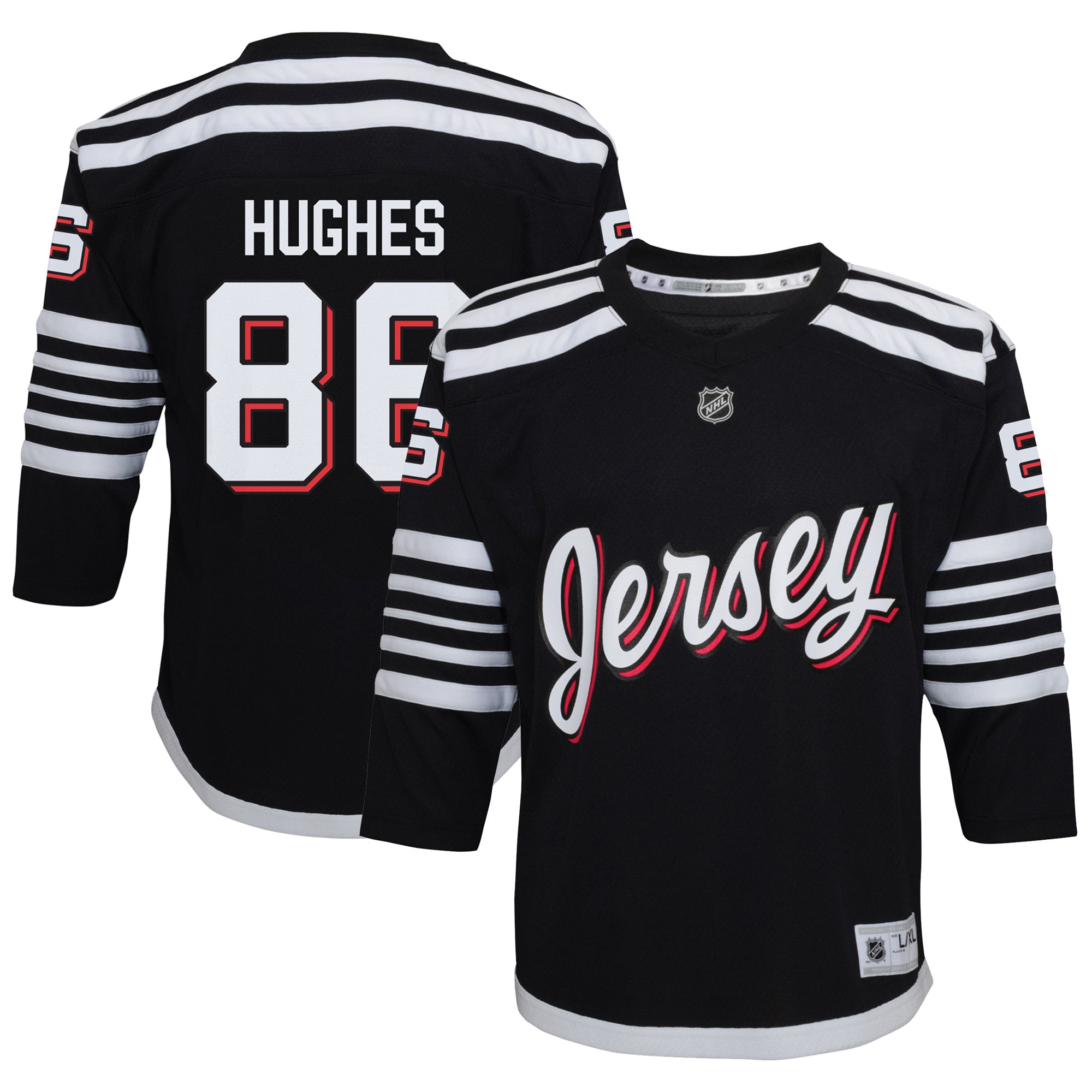 Maillot de réplique joueur à domicile des Devils du New Jersey rouge Jack Hughes pour jeunes