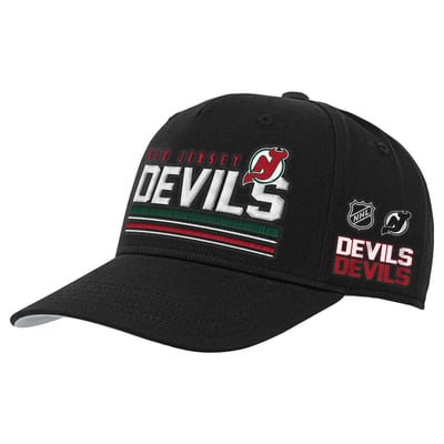 New Jersey Devils Mitchell & Ness Youth Triple Play Pro Pinch Snapback Hat - Black