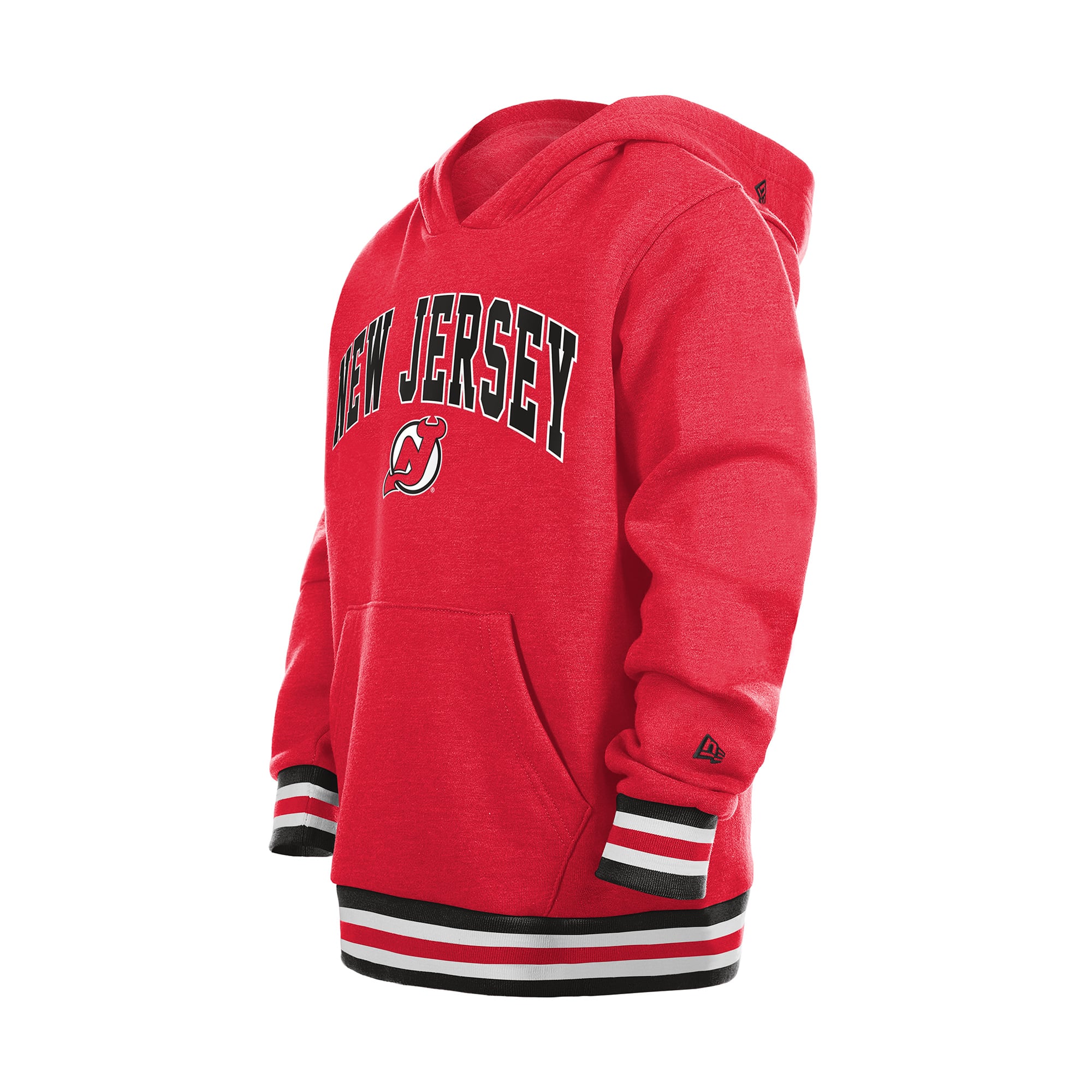 Youth New Era Red Jersey Devils Knit Trim Pullover Hoodie