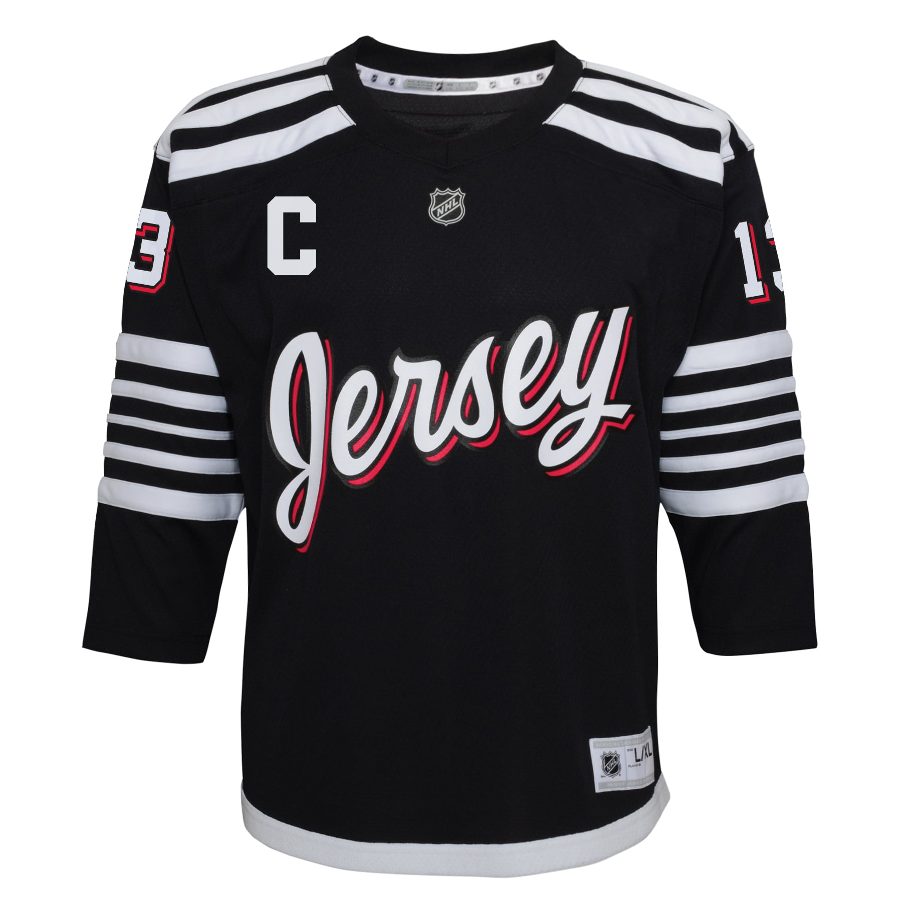 Youth Nico Hischier Red New Jersey Devils Captain Patch Home Replica Player
