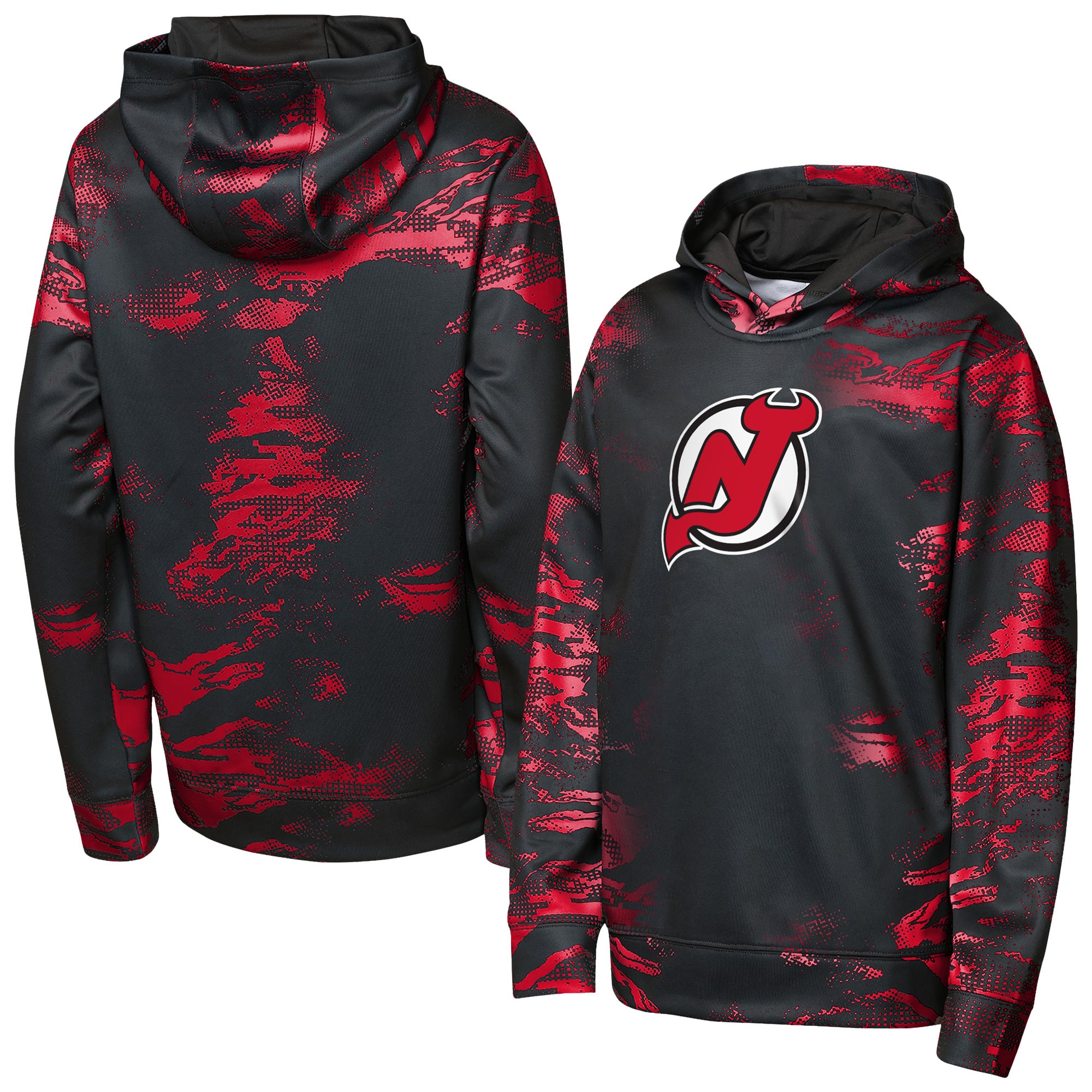 Sweat à capuche noir Youth Outerstuff New Jersey Devils Team Dynamics