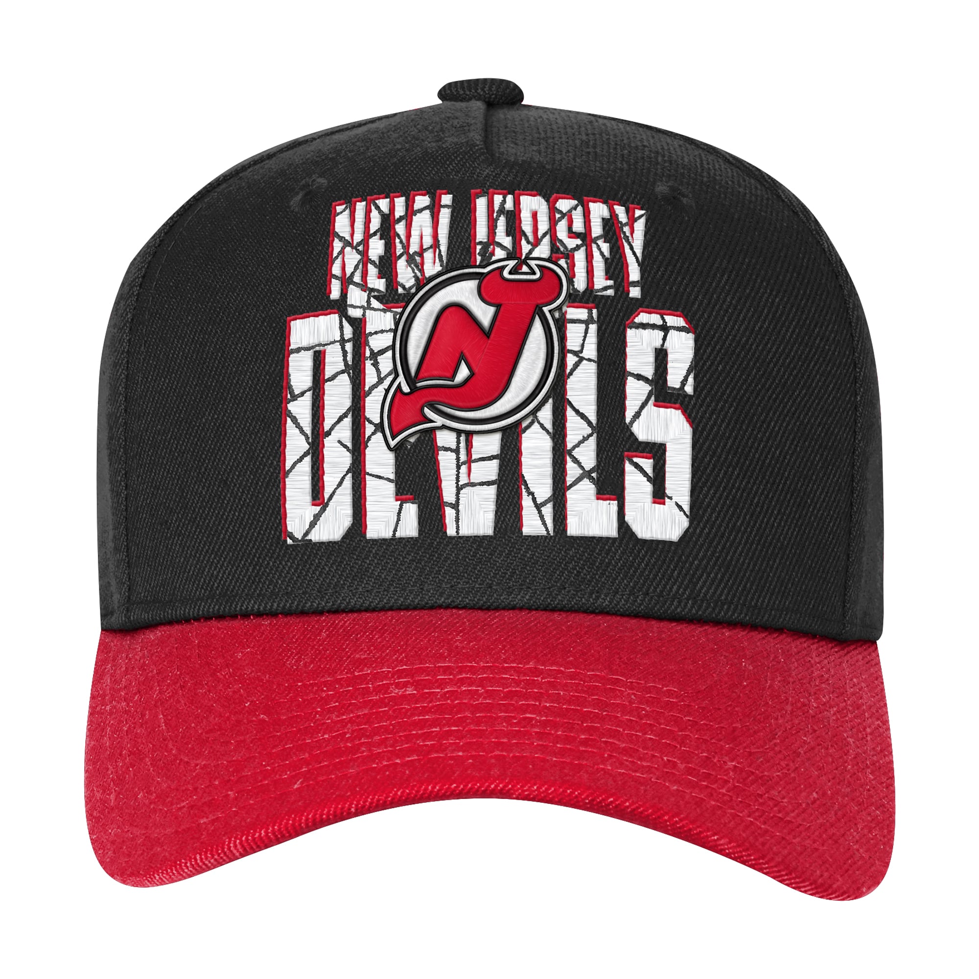 Casquette ajustable Youth Outerstuff noire et rouge New Jersey Devils Ice Breaker