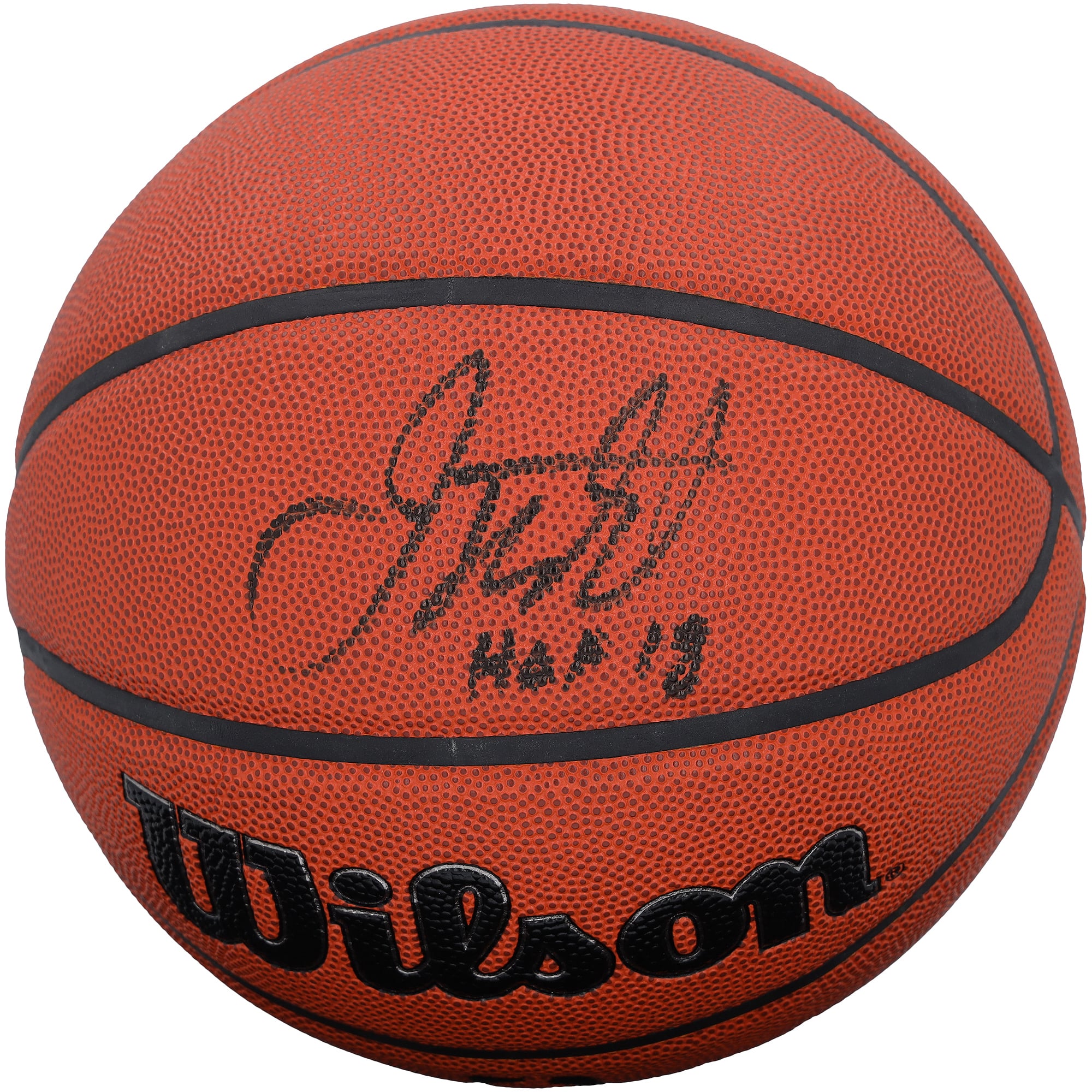 Ballon de basket-ball Wilson Authentic Series autographié par Jason Kidd (New Jersey Nets) pour l'intérieur et l'extérieur, avec inscription « HOF 18 ».