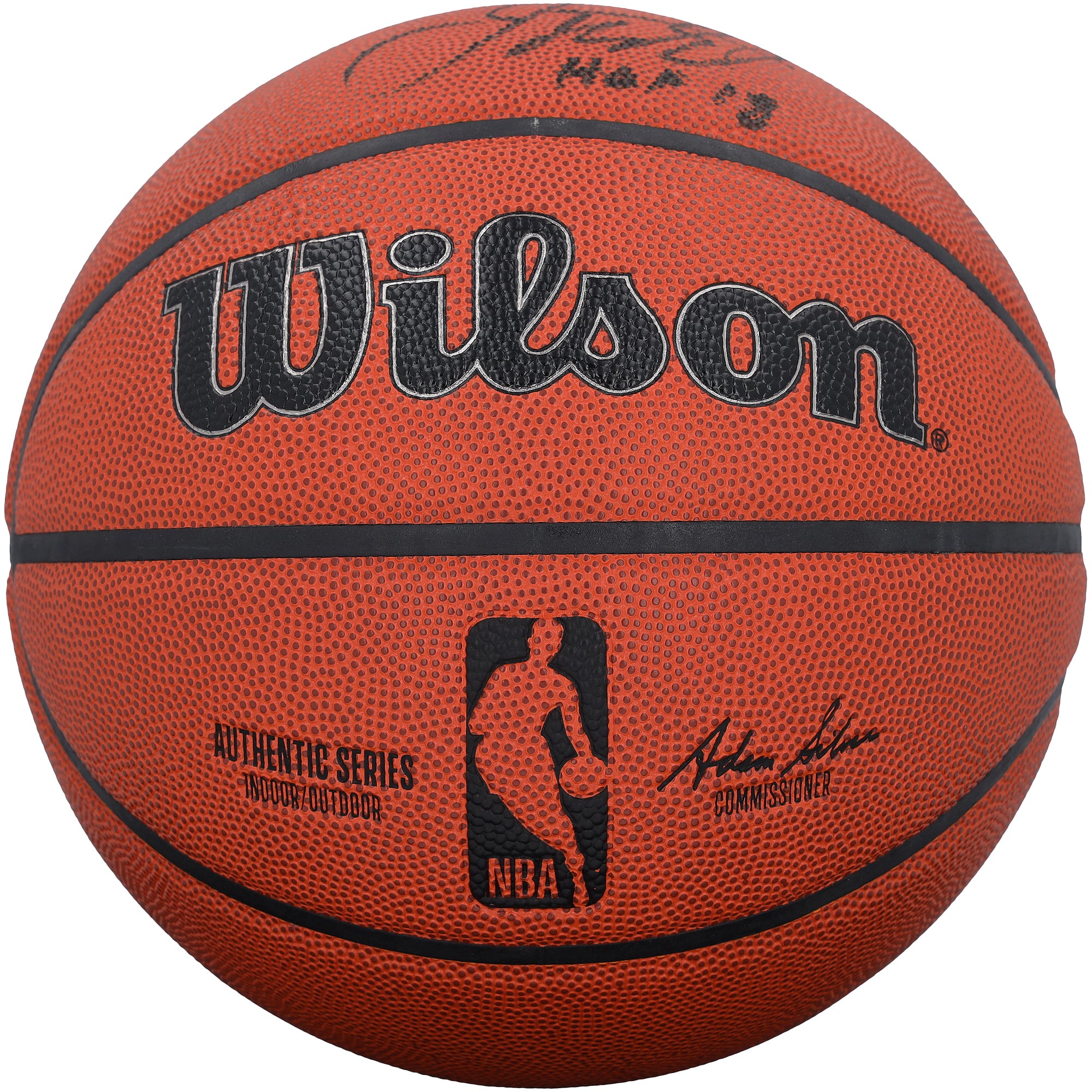 Ballon de basket-ball Wilson Authentic Series autographié par Jason Kidd (New Jersey Nets) pour l'intérieur et l'extérieur, avec inscription « HOF 18 ».