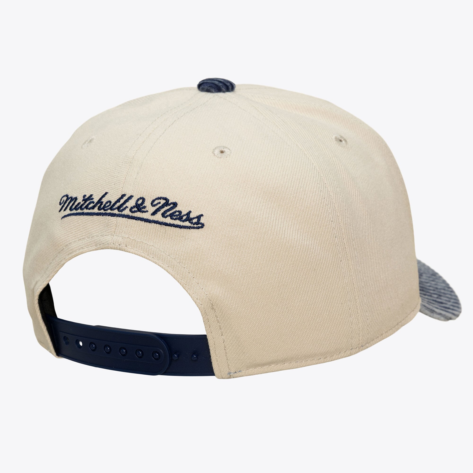 Men's Mitchell & Ness Cream/Blue New Jersey Nets Washed Corduroy Pro Crown Snapback Hat