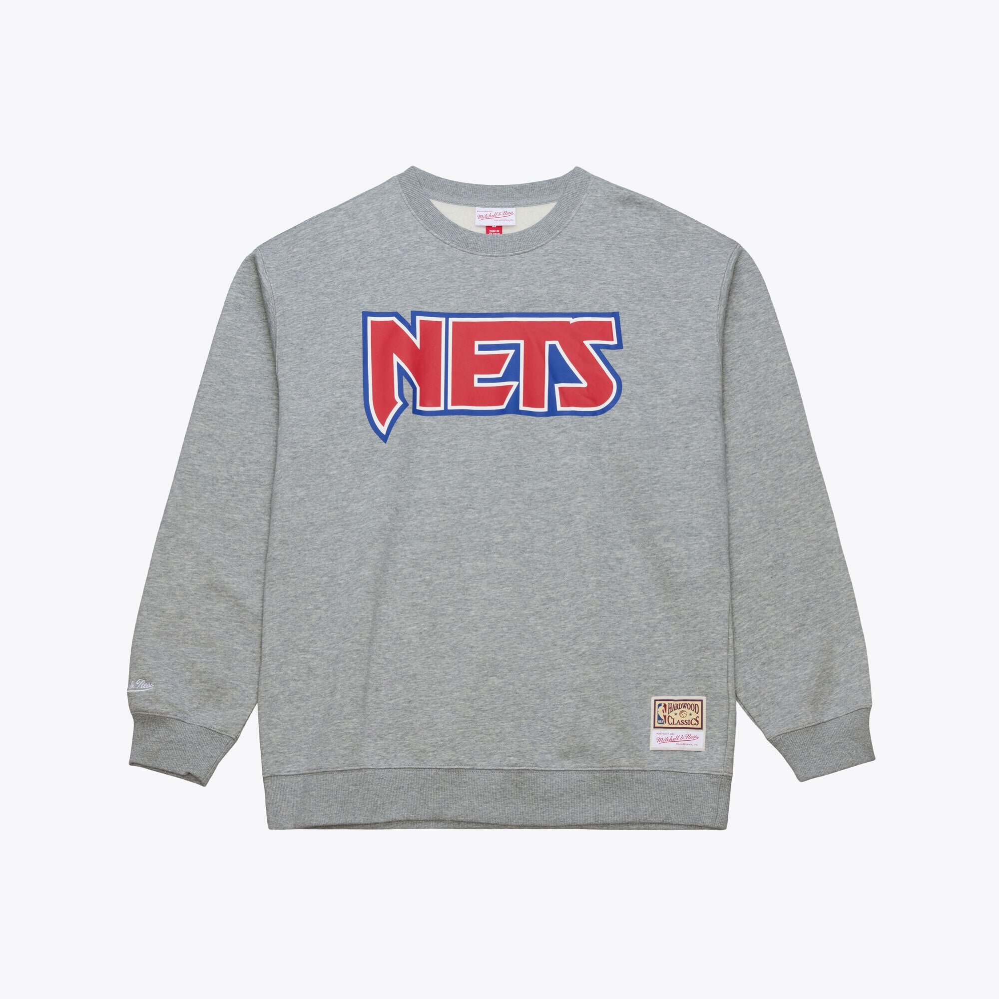 Men's Mitchell & Ness Heather Gray New Jersey Nets Walk-Off Fleece Sweatshirt