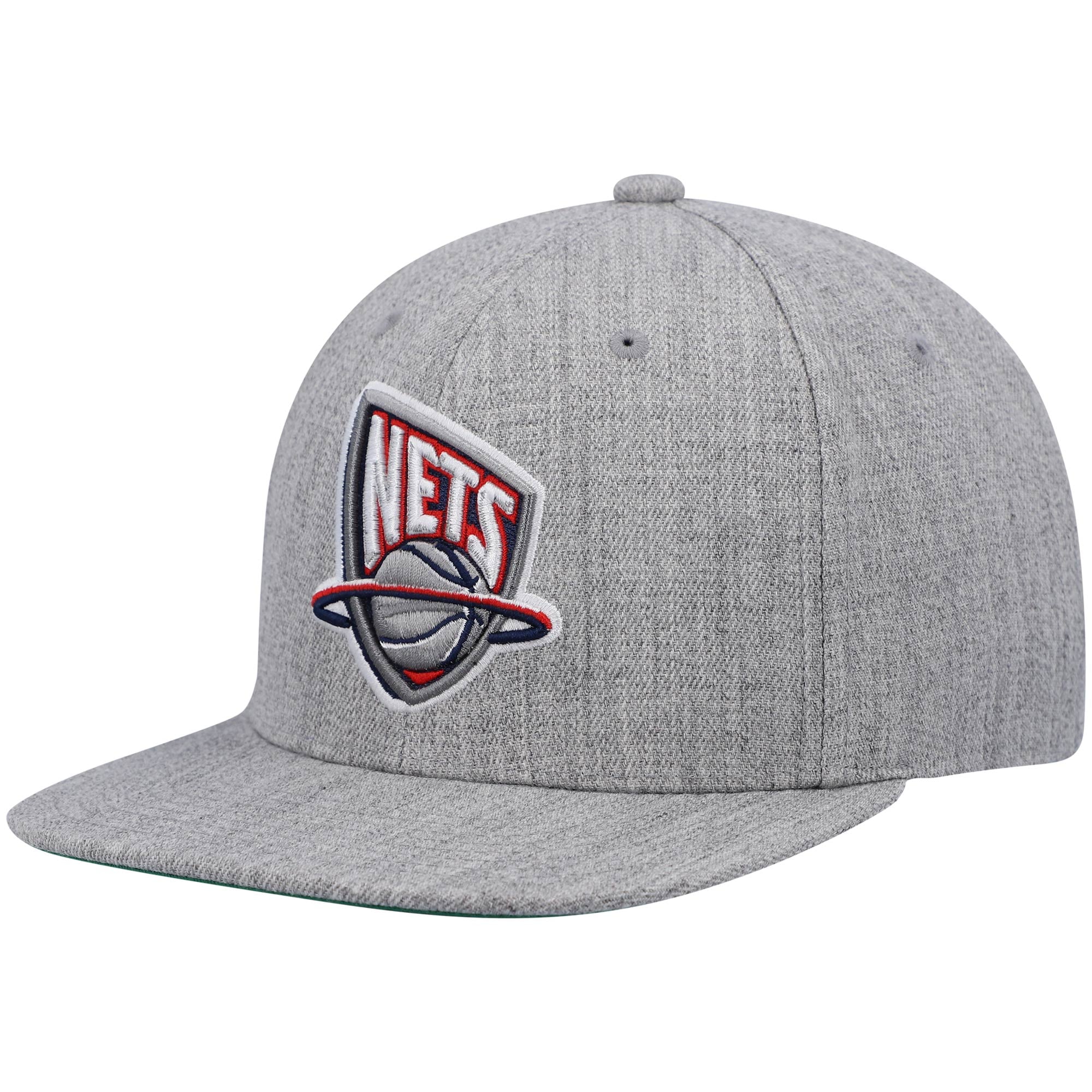 Men's New Jersey Nets Mitchell & Ness Heathered Gray Hardwood Classics Team 2.0 Snapback Hat
