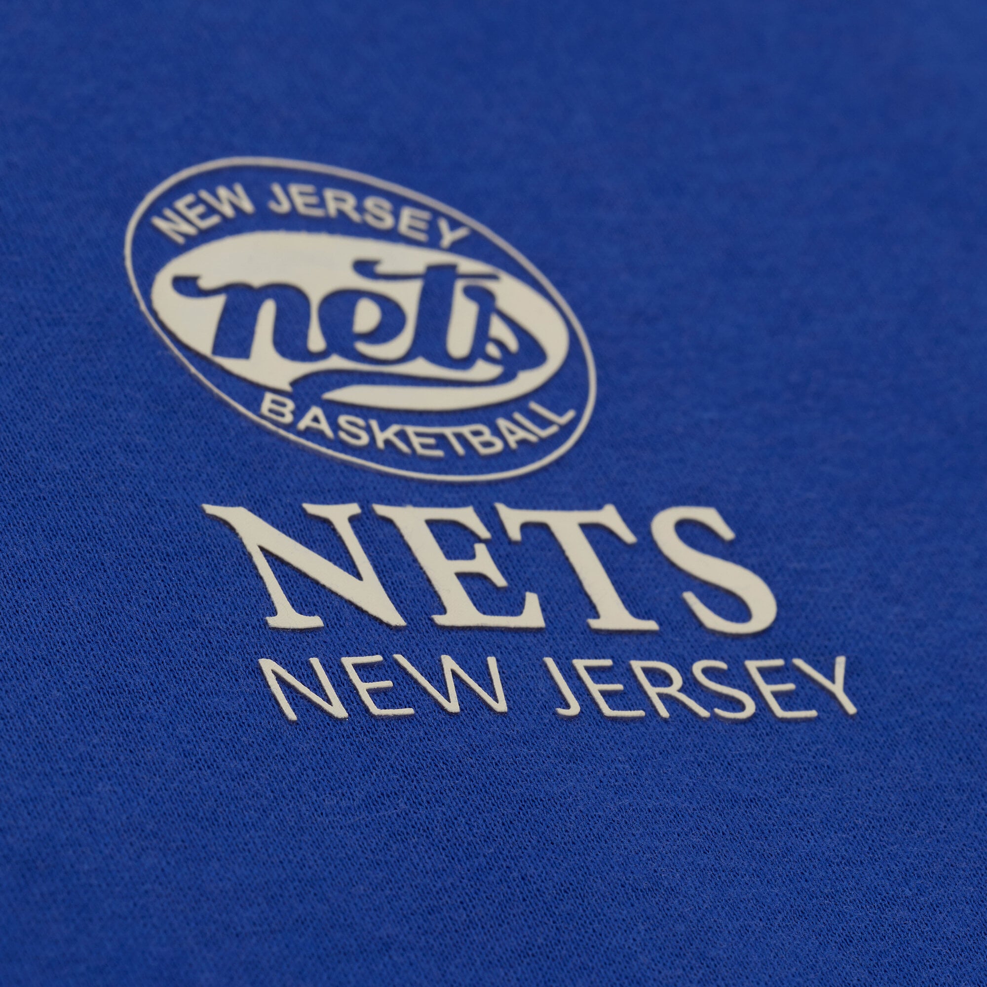 Women's Mitchell & Ness Blue New Jersey Nets Core Essentials Micro Logo Fleece Sweatshirt