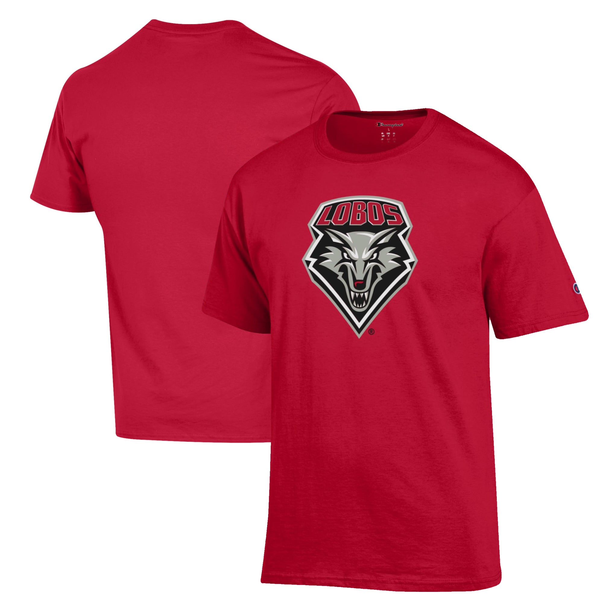Men's Champion Cherry New Mexico Lobos Primary Jersey T-Shirt