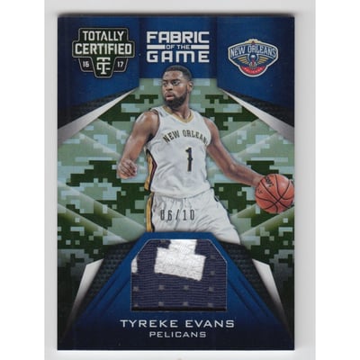2016-17 Totally Certified Fabric of the Game Jerseys Camo #28 Tyreke Evans/10