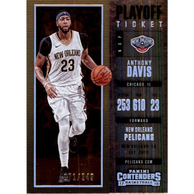 2017-18 Panini Contenders Playoff Ticket #24 Anthony Davis/249