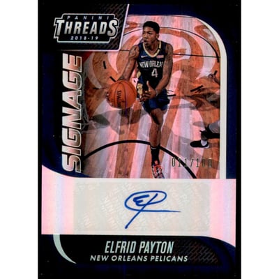 2018-19 Panini Threads Signage Signatures Premium #17 Elfrid Payton/100