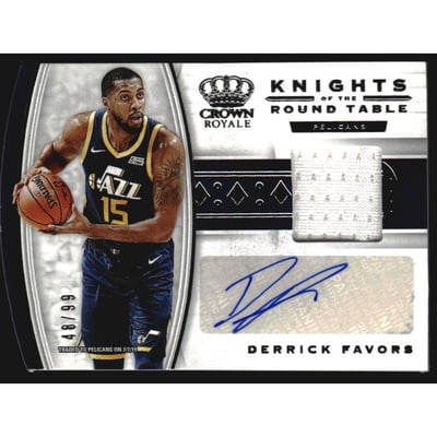 2019-20 Crown Royale Knights of the Round Table Jersey Autographs #9 Derrick Favors/99