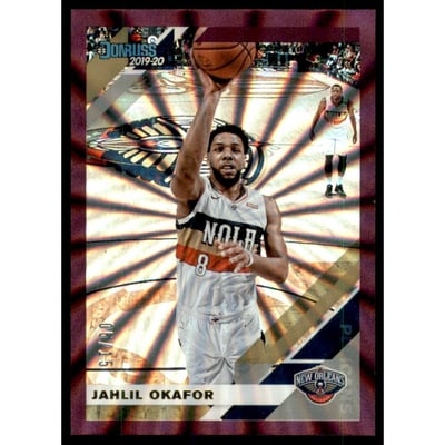 2019-20 Donruss Holo Purple Laser #130 Jahlil Okafor