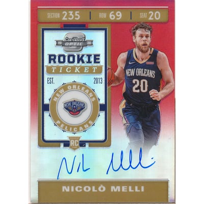 2019-20 Panini Contenders Optic Rookie Ticket Variation Autographs Red #131 Nicolo Melli