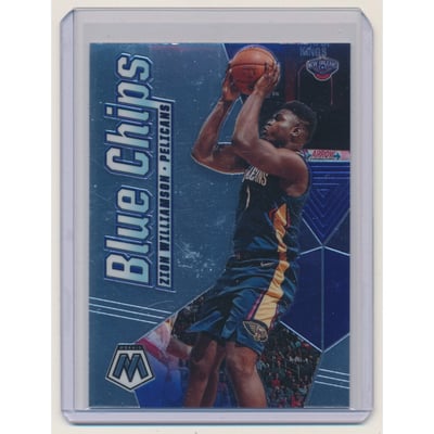 2019-20 Panini Mosaic Blue Chips #8 Zion Williamson
