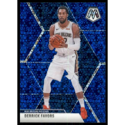 2019-20 Panini Mosaic Mosaic Fast Break Blue #186 Derrick Favors