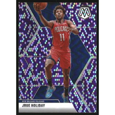 2019-20 Panini Mosaic Mosaic Purple Snakeskin #126 Jrue Holiday