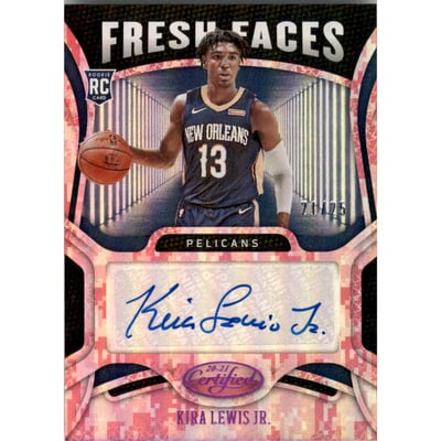 2020-21 Certified Fresh Faces Signatures Camo #13 Kira Lewis Jr.