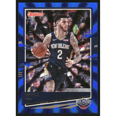 2020-21 Donruss Holo Blue Laser #44 Lonzo Ball