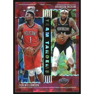 2020-21 Panini Contenders Optic Team Tandems Red Cracked Ice #13 Zion Williamson/Brandon Ingram