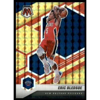 2020-21 Panini Mosaic Mosaic Choice Fusion Red and Yellow #138 Eric Bledsoe