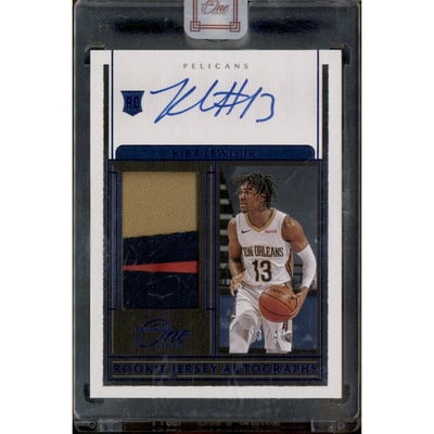 2020-21 Panini One and One Rookie Jersey Autographs Blue #19 Kira Lewis Jr.