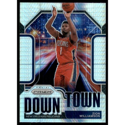 2020-21 Panini Prizm Downtown Bound Prizms Hyper #25 Zion Williamson