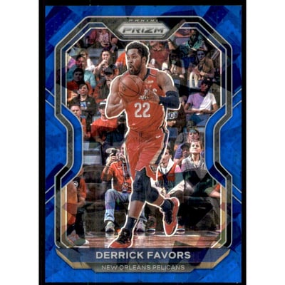 2020-21 Panini Prizm Prizms Blue Ice #133 Derrick Favors