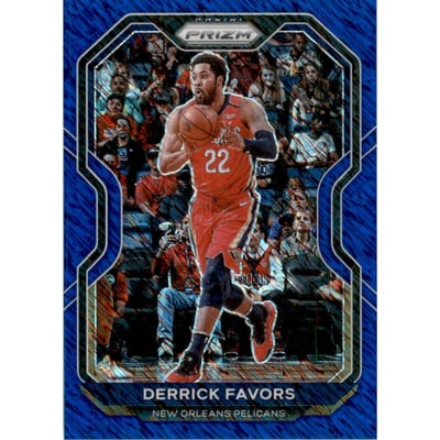2020-21 Panini Prizm Prizms Blue Shimmer #133 Derrick Favors