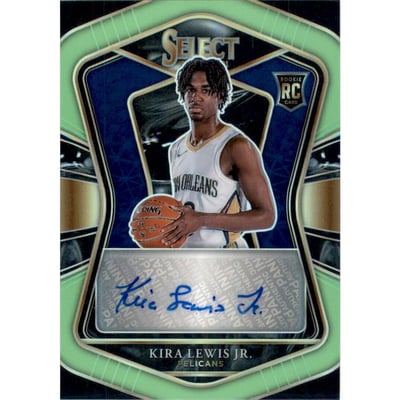2020-21 Select Rookie Signatures Prizms Neon Green #13 Kira Lewis Jr.