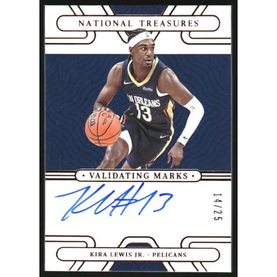 2021-22 Panini National Treasures Validating Marks Autographs Bronze #4 Kira Lewis Jr./25