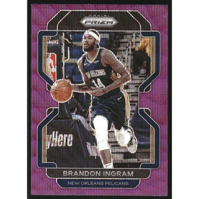 2021-22 Panini Prizm Prizms Purple Wave #9 Brandon Ingram