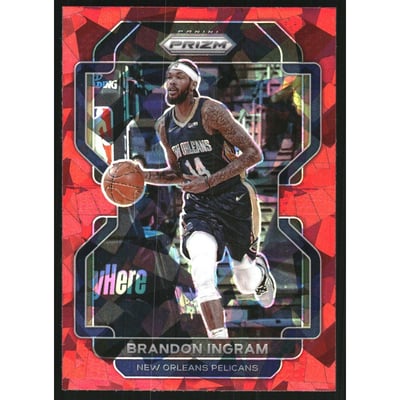 2021-22 Panini Prizm Prizms Red Ice #9 Brandon Ingram