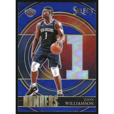2021-22 Select Numbers Prizms Blue #19 Zion Williamson