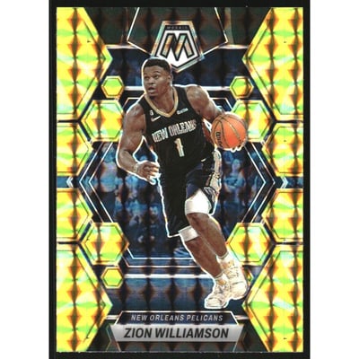 2022-23 Panini Mosaic Mosaic Reactive Yellow #120 Zion Williamson