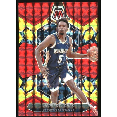 2023-24 Panini Mosaic Mosaic Choice Fusion Red and Yellow #74 Herbert Jones