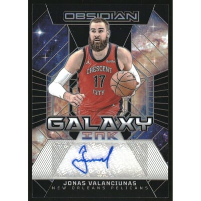2023-24 Panini Obsidian Galaxy Ink #10 Jonas Valanciunas/99