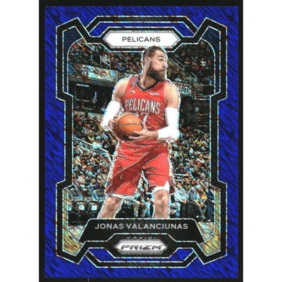 2023-24 Panini Prizm Prizms Blue Shimmer FOTL #289 Jonas Valanciunas